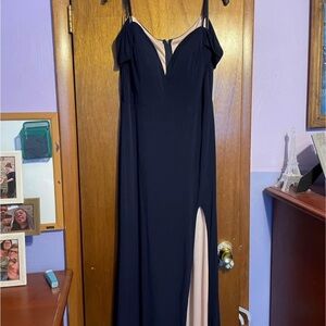 Elegant Navy Blue Evening Dress